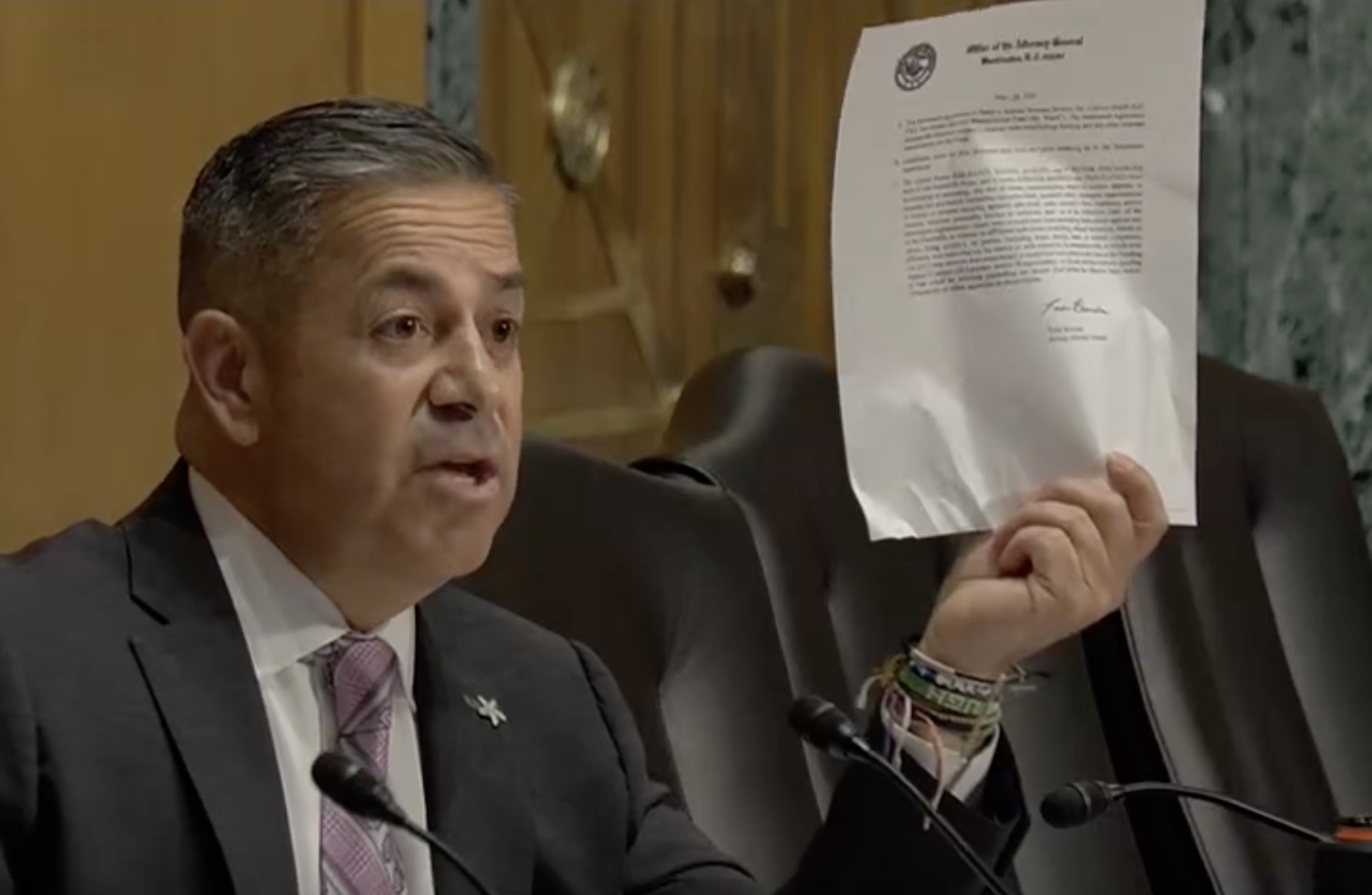 Senator Ben Ray Luján questioning Treasury Secretary Scott Bessent at a Senate Finance Committee hearing, June 3, 2026